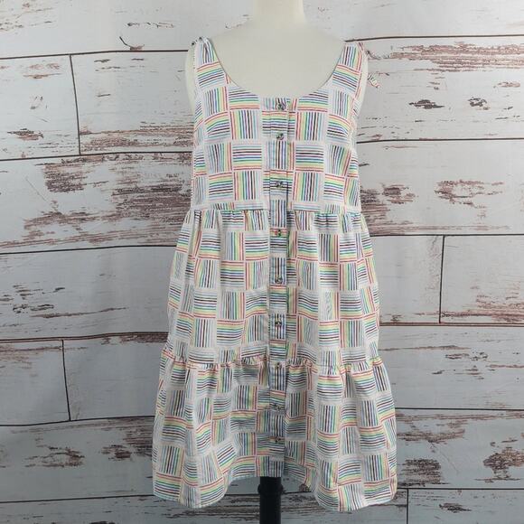 Rainbow Pride Sun Dress Linen Blend Size XS - Picture 1 of 8